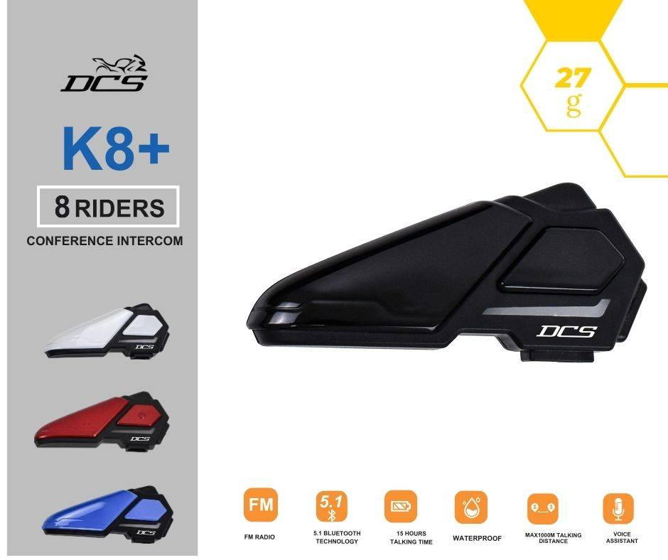 DCS K8+ Intercom 8 Riders Red
