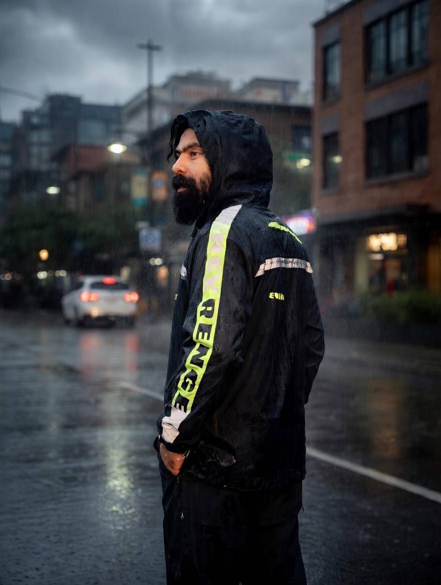 Revenge Raincoat Neon Black