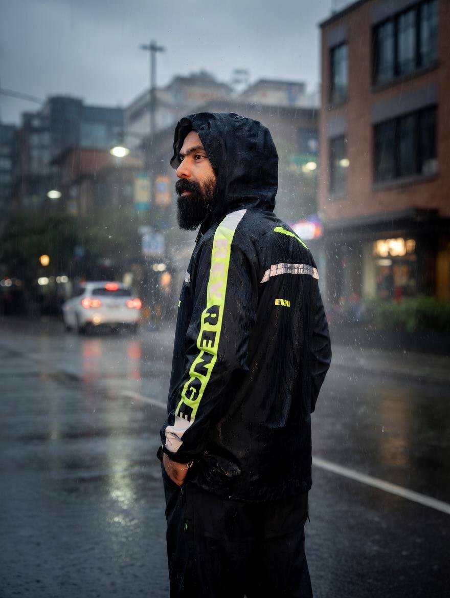 Revenge Raincoat Neon Black