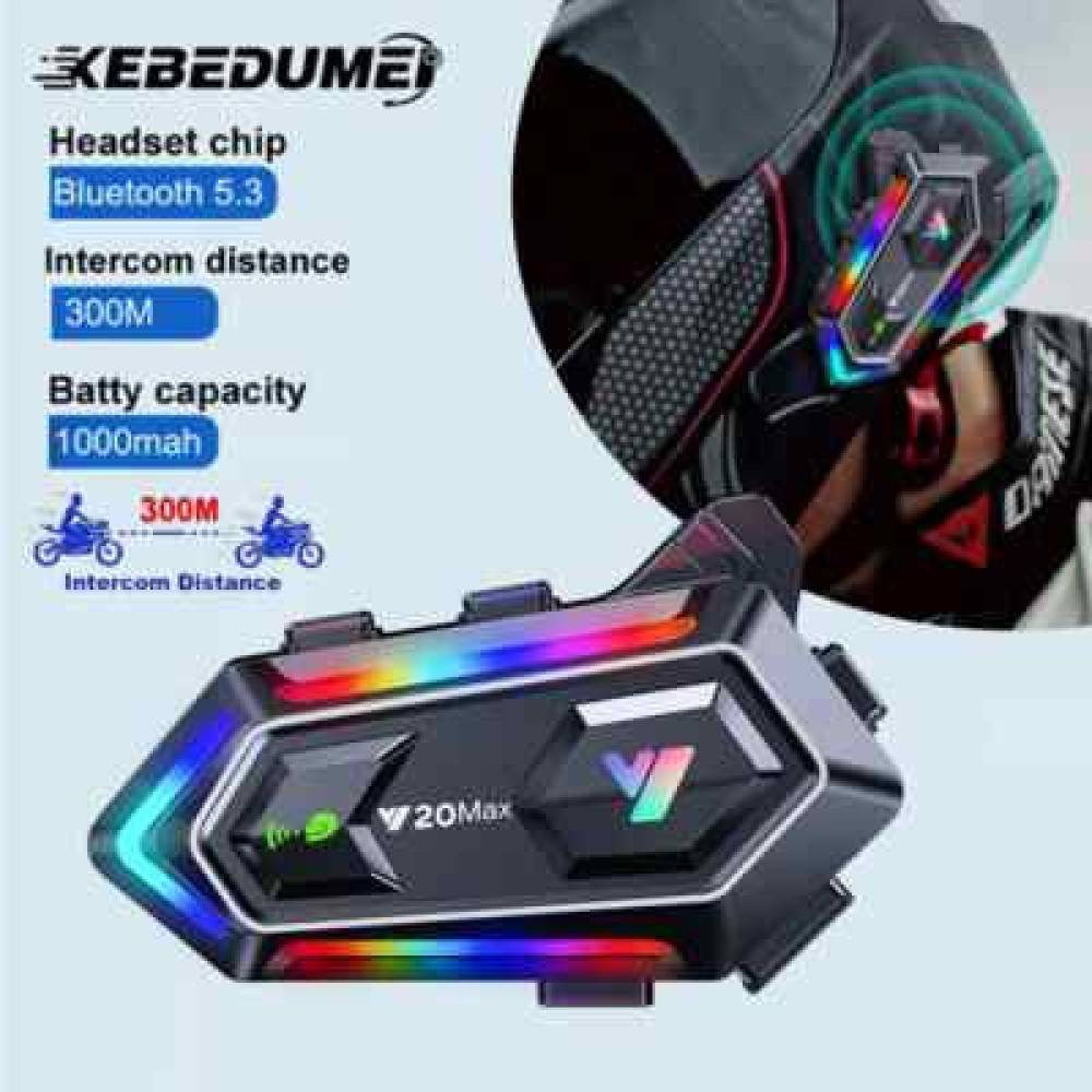 Y20 MAX Motorcycle Helmet Bluetooth Headset Intercom