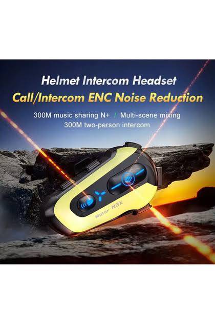 N3X Motorcycle Helmet Bluetooth Headset 300M Intercom Noise Cancellation