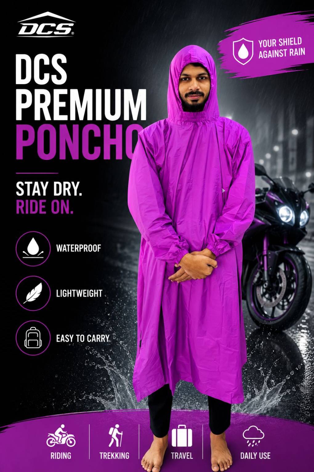 DCS PREMIUM Poncho Pink