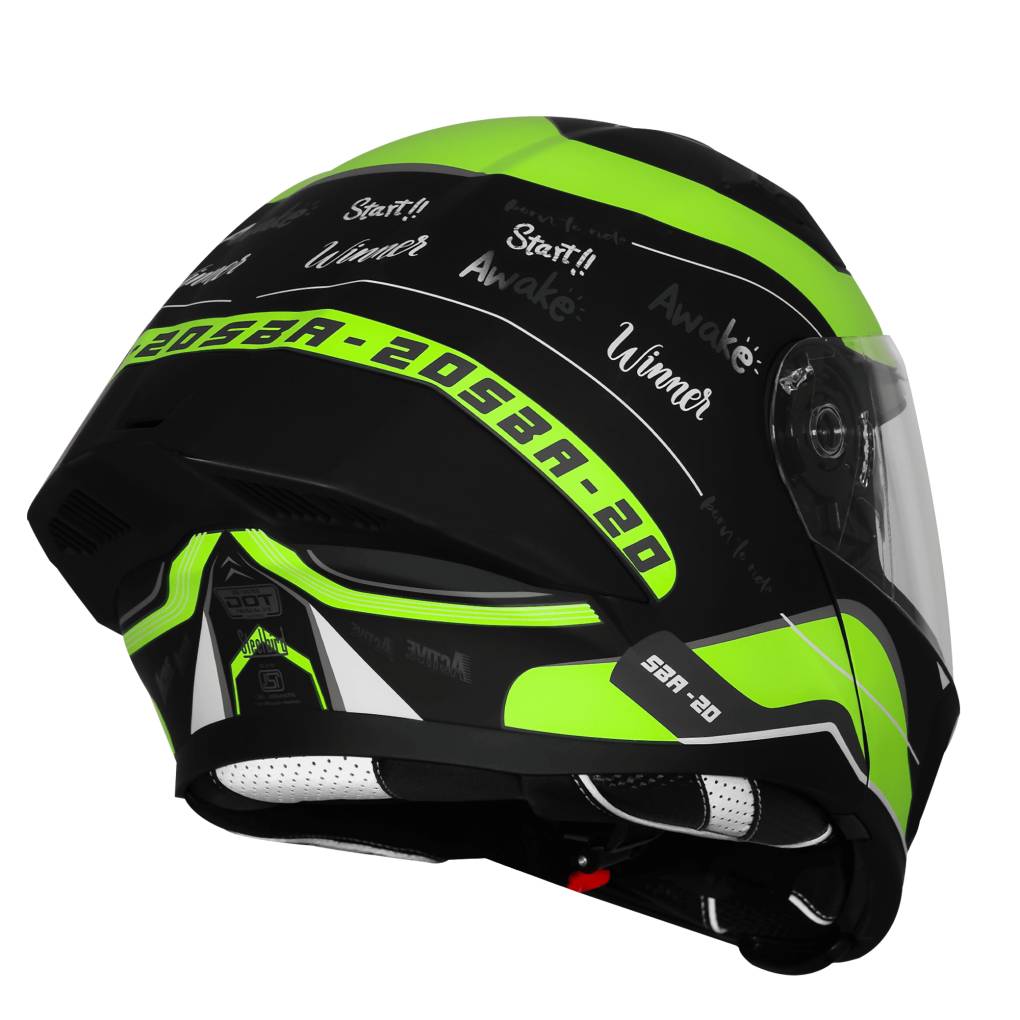 SBA-20/SB-106 ISS SILVER BORN TO RIDE GLOSSY BLACK WITH GREEN